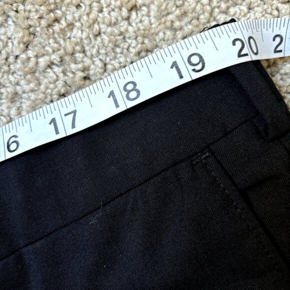 Coppley $330 Men's‎ Dress Pants 40x29 Black Wool Trousers Flat Front Canada Made - Picture 10 of 10